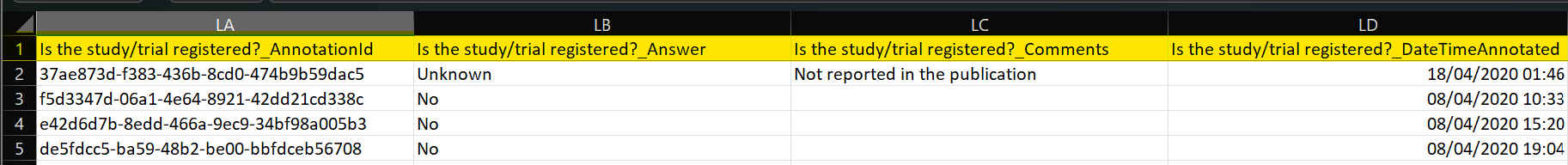 Single header row simple